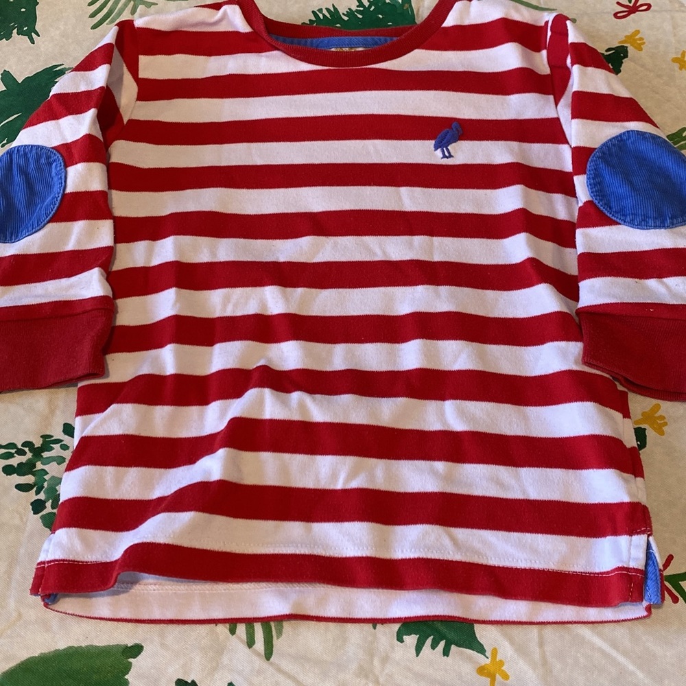 18-24 month the Beaufort bonnet company striped shirt with patchwork elbows